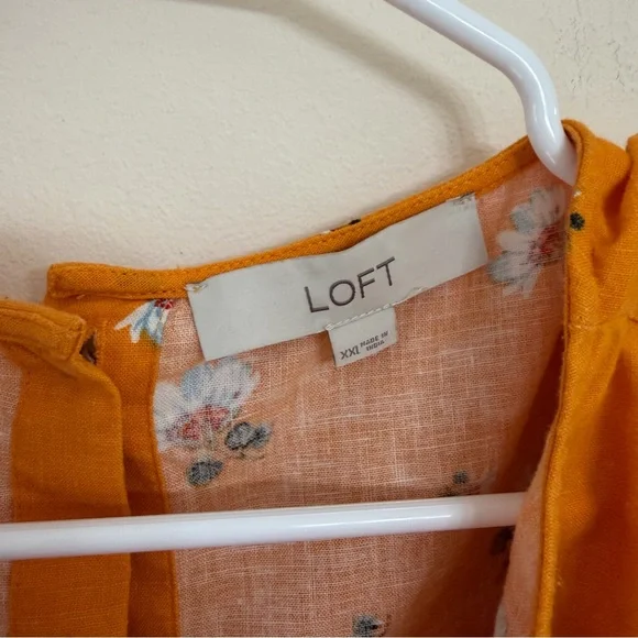 Loft Flutter Sleeve Floral Top - Orange - Picture 4 of 6